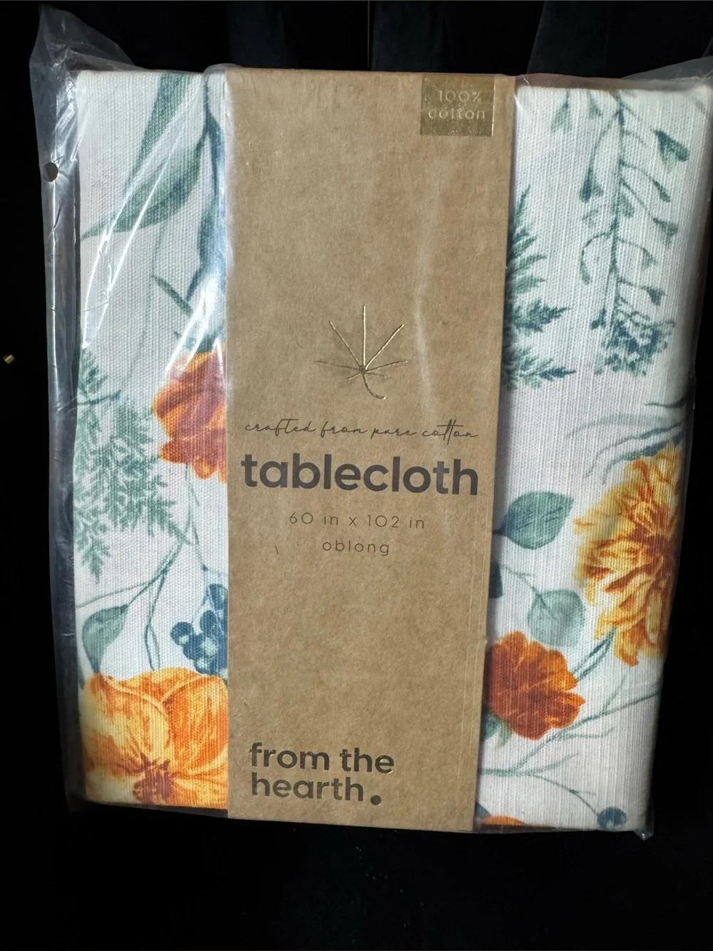 Nordstrom Floral Cotton Tablecloth Harvest Pumpkin